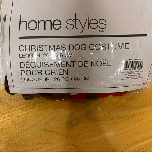 Festive Santa Dog Costume with Reindeer Antlers for Medium Size Dog NWT - Picture 4 of 4